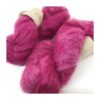 WestWooly Fat Mohair er et tykt mohairgarn i en dejlig tykkelse. Garnet har en sammensætning, der består af 73% kid mohair, 12% merinould og 5% nylon. Dette garn er enormt blødt med en god fylde og kan bruges i mange sammenhænge, som eks de lune sweatre på større pinde. Garnet kan bruges alene eller sammen med en tråd ufarvet merino, merino/Tencel, Merino/silke eller merino single. Jeg håndfarver alle fed i små partier, husk derfor at bestille fed nok til dit projekt Fiberindhold: 73% kid mohair, 12% merino, 5% nylon Anbefalet pind: 7-10 mm Løbelængde: 180 meter / 100 g i hvert fed Vaskeanvisning: håndvask 30 grader – tørres liggende Vær opmærksom på, at farven på billedet kan afvige en smule fra virkeligheden, da det afhænger af skærmens farvekalibrering. Der kan således også være nuanceforskelle fra skærm til skærm. Håndfarvet garn er et spændende og interessant materiale at arbejde med.  Alle fed er farvet i hånden og helt unikke.Derfor vil der opleves forskelle i de enkelte fed. Når du strikker med håndfarvet garn, kan du med fordel strikke med to forskellige nøgler på samme tid. Strik eks. 2-5 omgange med hvert nøgle, jhvormed du  