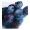 WestWooly Fat Mohair er et tykt mohairgarn i en dejlig tykkelse. Dette garn er enormt blødt med en god fylde og kan bruges i mange sammenhænge, som eks de lune sweatre på større pinde. Garnet kan bruges alene eller sammen med en tråd ufarvet merino, merino/Tencel, Merino/silke eller merino single. Jeg håndfarver alle fed i små partier, husk derfor at bestille fed nok til dit projekt Fiberindhold: 78% kid mohair, 13% merino, 9% nylon Anbefalet pind: 7-10 mm Løbelængde: 200 meter / 100 g i hvert fed Vaskeanvisning: håndvask 30 grader, gerne med uldsæbe, slynges vaskepose i maskine, tørres liggende Håndfarvet garn er et spændende og interessant materiale at arbejde med.  Alle fed er farvet i hånden og helt unikke.Derfor vil der opleves forskelle i de enkelte fed. Når du strikker med håndfarvet garn, kan du med fordel strikke med to forskellige nøgler på samme tid. Strik eks. 2-5 omgange med hvert nøgle, hvormed du  