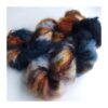 WestWooly Fat Mohair er et tykt mohairgarn i en dejlig tykkelse. Dette garn er enormt blødt med en god fylde og kan bruges i mange sammenhænge, som eks de lune sweatre på større pinde. Garnet kan bruges alene eller sammen med en tråd ufarvet merino, merino/Tencel, Merino/silke eller merino single. Jeg håndfarver alle fed i små partier, husk derfor at bestille fed nok til dit projekt Fiberindhold: 78% kid mohair, 13% merino, 9% nylon Anbefalet pind: 7-10 mm Løbelængde: 200 meter / 100 g i hvert fed Vaskeanvisning: håndvask 30 grader, gerne med uldsæbe, slynges vaskepose i maskine, tørres liggende Håndfarvet garn er et spændende og interessant materiale at arbejde med.  Alle fed er farvet i hånden og helt unikke.Derfor vil der opleves forskelle i de enkelte fed. Når du strikker med håndfarvet garn, kan du med fordel strikke med to forskellige nøgler på samme tid. Strik eks. 2-5 omgange med hvert nøgle, hvormed du  